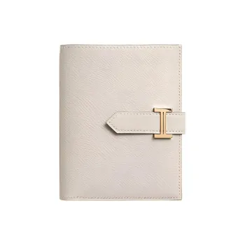 HERMES Bearn Epsom Calfskin Wallet Unisex Chalk White