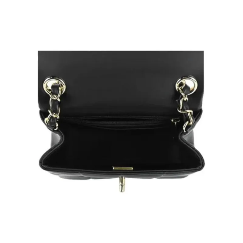 CHANEL 23C Early Spring Lambskin Flap Bag, Crossbody Bag, Shoulder Bag Women's Black-4
