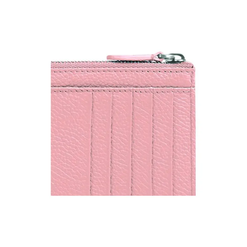 Balenciaga Grained Calfskin Card Holder Wallet Large Size Women's Pink-3