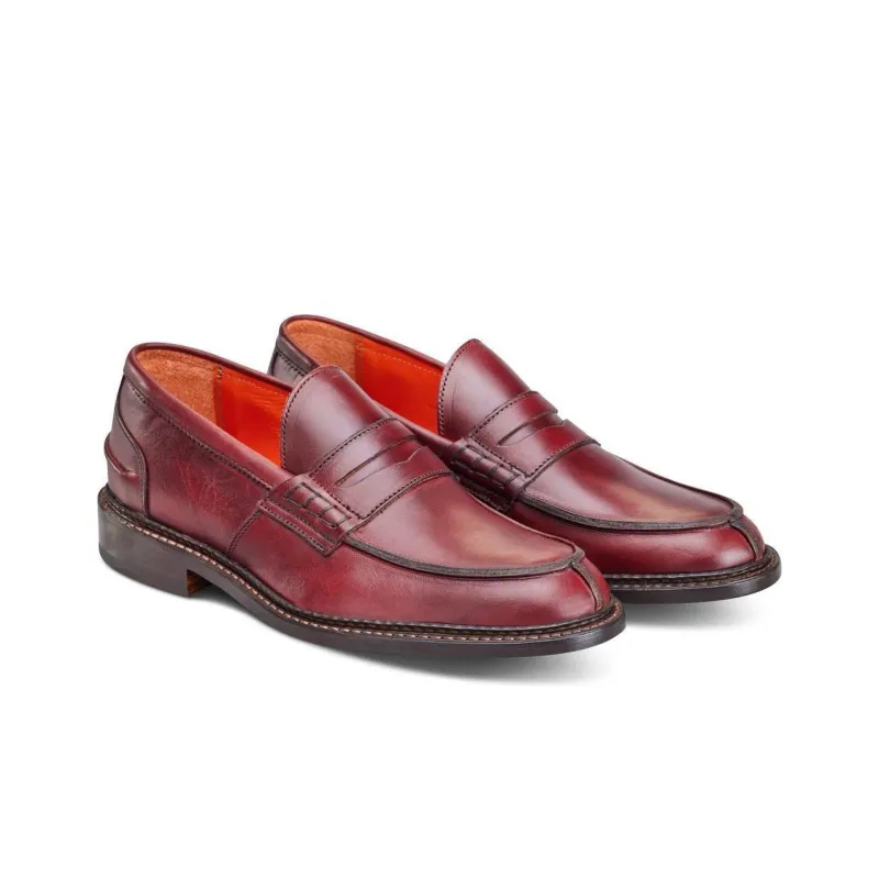 Tricker's Eva Penny Loafers Women's Burgundy-2
