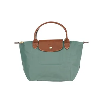 LONGCHAMP Le Pliage Canvas With Leather Handbag Small Size Women's Elm Green