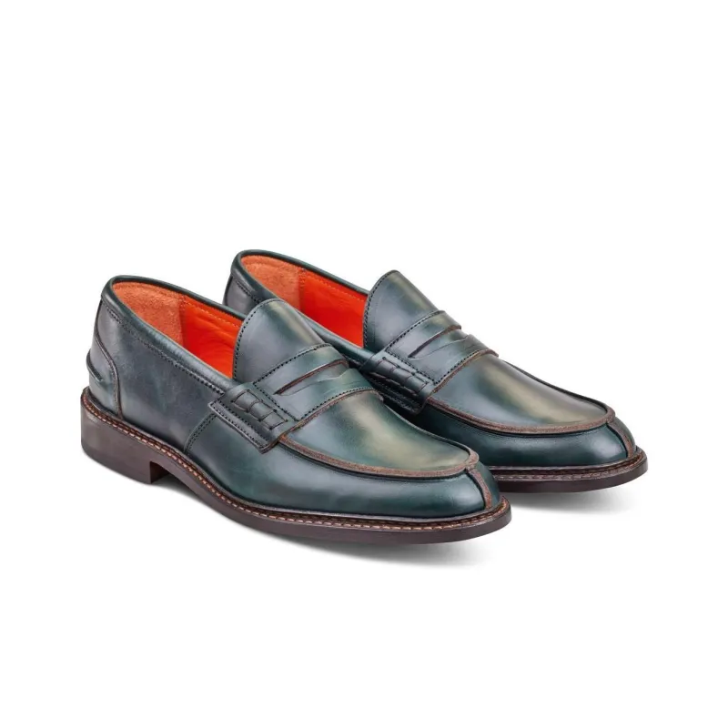 Tricker's Eva Penny Loafers Women's Green-2
