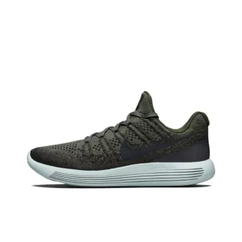 Nike LunarEpic Flyknit 2 Cushioning Wear Resistant Low Top Casual Running Shoes Men's Gray Green