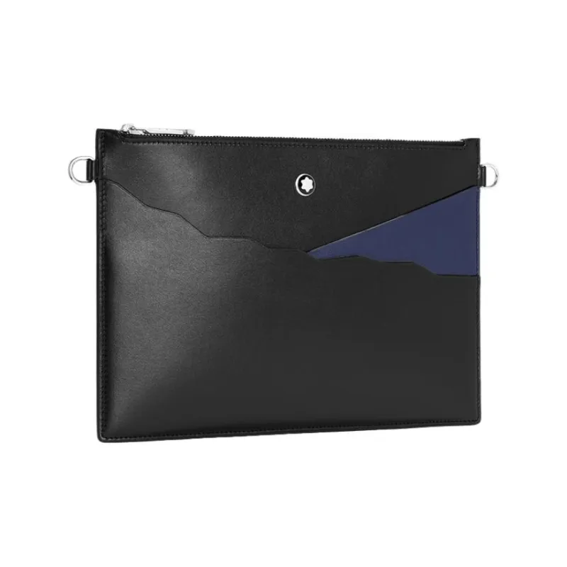 MONTBLANC Meisterstuck Leather Handbag Clutch Men's Black/Blue Purple-1