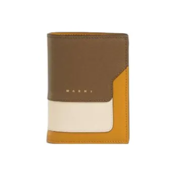 MARNI Trunk Cow Leather Wallet Regular Women's Brown/White/Orange