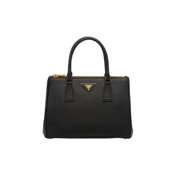 PRADA Leather Handbag Medium Size Women's Black