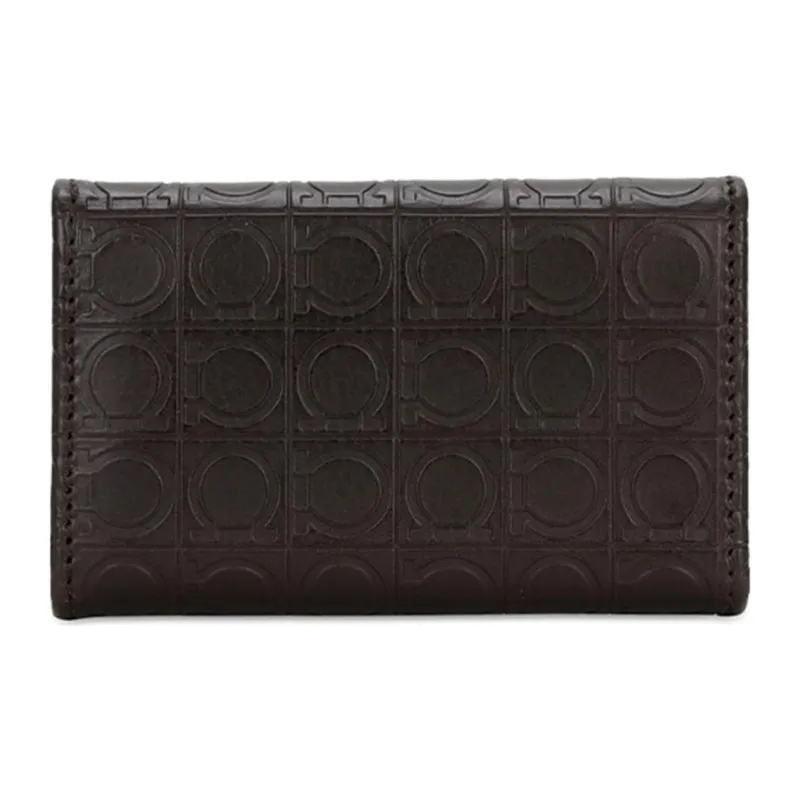 FERRAGAMO Cow Leather Key Clip Unisex Black-2