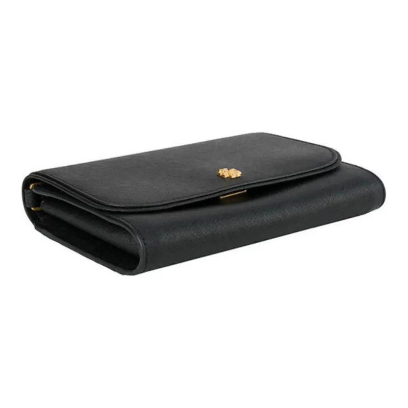 TORY BURCH Emerson Calfskin With Leather Small Square Bag, Wallet, Shoulder Bag, Crossbody Bag Regular Women's Black-2