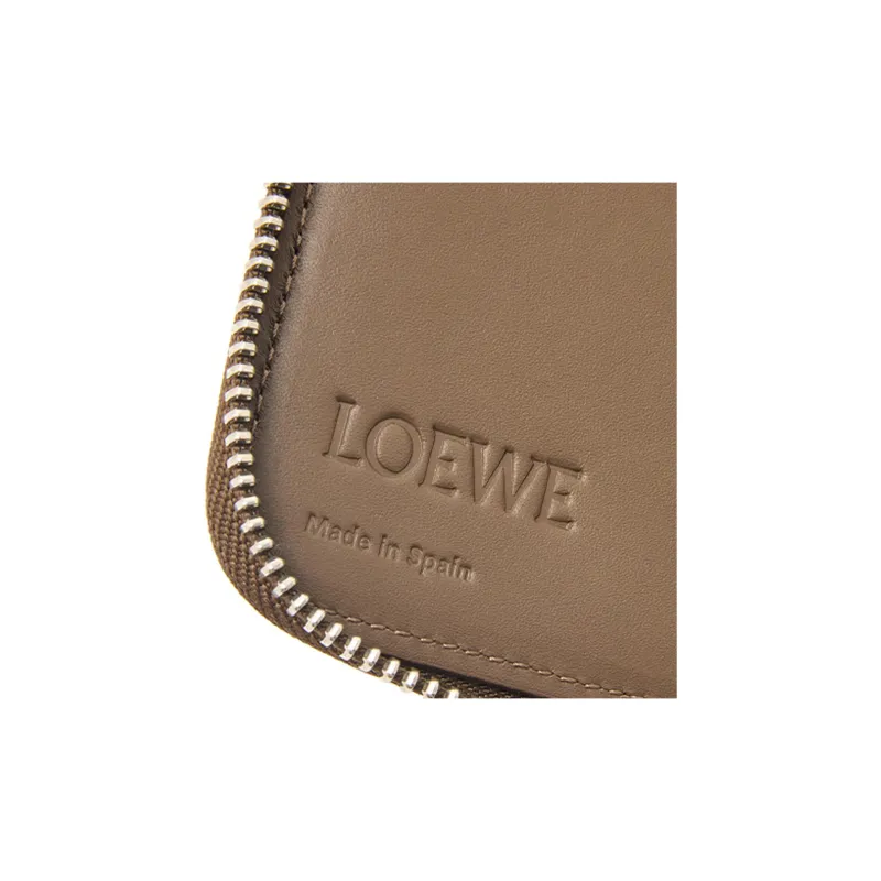 LOEWE Puzzle Classic Calfskin Wallet Women's Asphalt Gray/Winter Brown-4