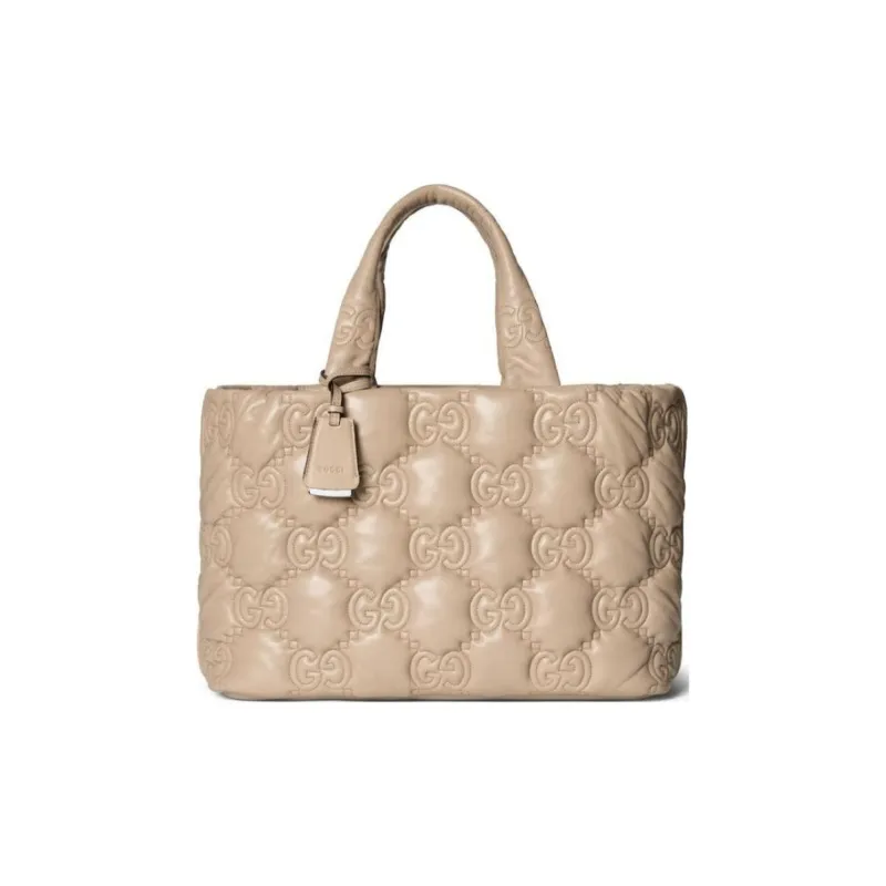 GUCCI GG Matelassé Leather Tote Bag Shopping Bag Shoulder Bag Handbag Large Size Women's Oat-1