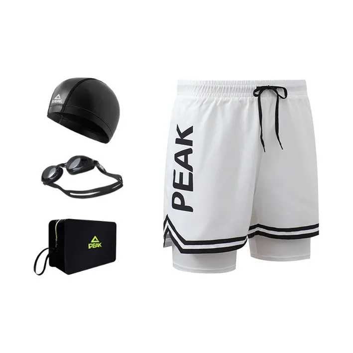 PEAK Swimming Sets Polyester Elastane Pool Men's Black/White-5
