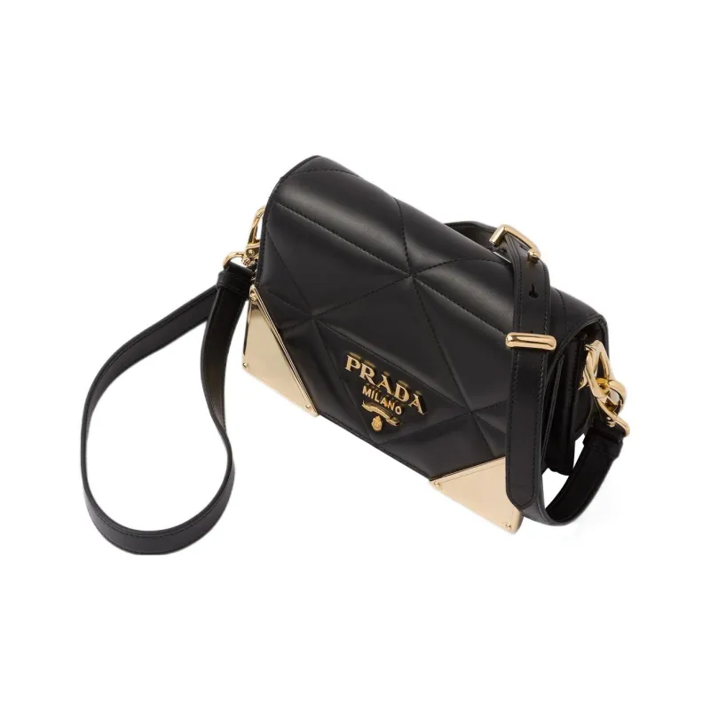 PRADA Nappa Leather Crossbody Bag Shoulder Bag Women's Black-2