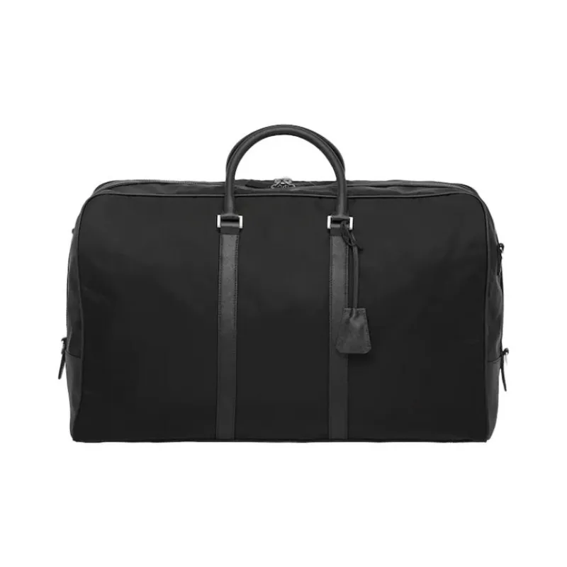 PRADA Nylon And Saffiano Leather Travel Bag Handbag Unisex Black-2