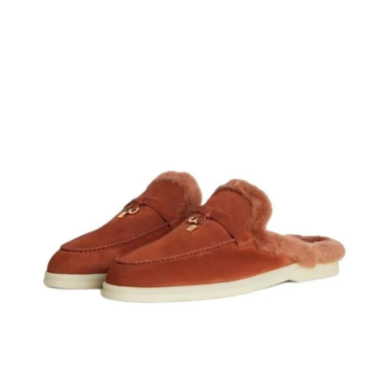 Loro Piana Closed Toe Slippers Women's Brown-2