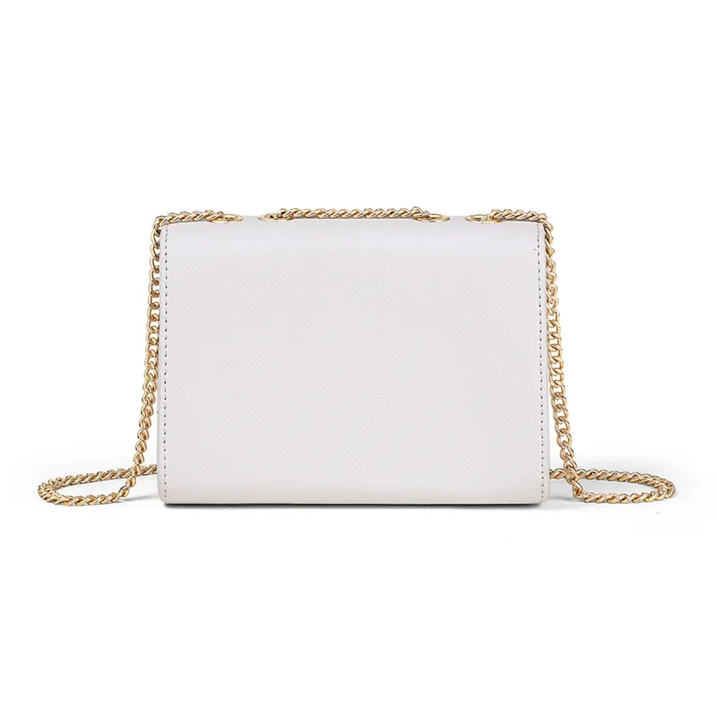C°BANNER Cow Leather With Synthetic Leather Small Square Bag Shoulder Bag Regular Women's White/Light Blue-2