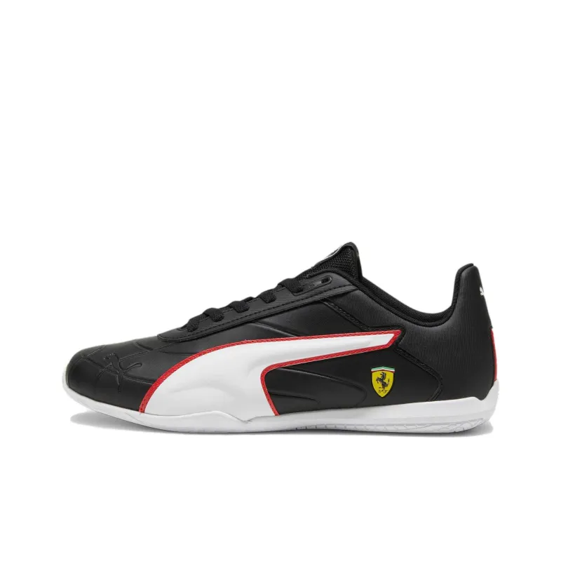 PUMA Scuderia Ferrari Tune Cat Slip Resistant Low Top Casual Shoes Men's Black White Red-0