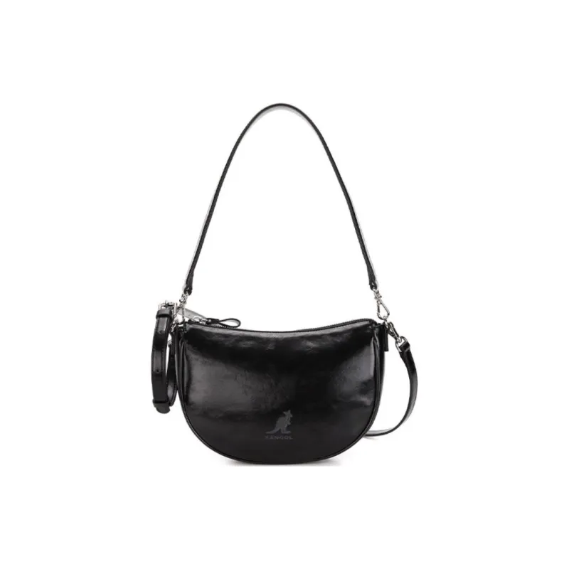 KANGOL Synthetic Leather Crossbody Bag Shoulder Bag Women's Black-1