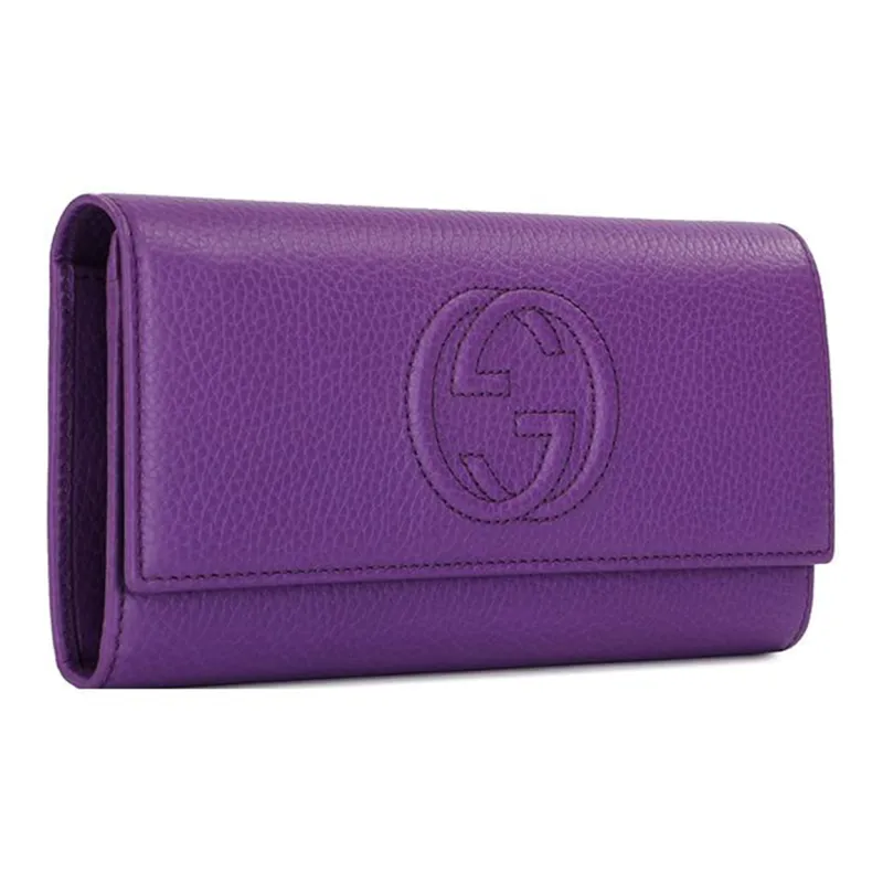 GUCCI Soho Leather Wallet Women's Eggplant Purple-1