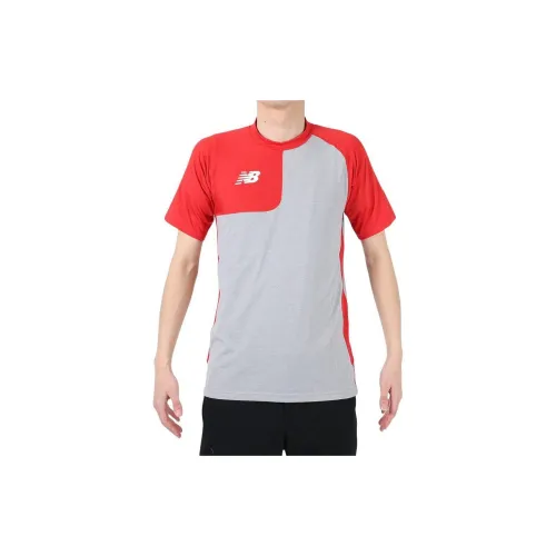 New Balance Asymmetric Short Sleeve T-Shirts Men Red