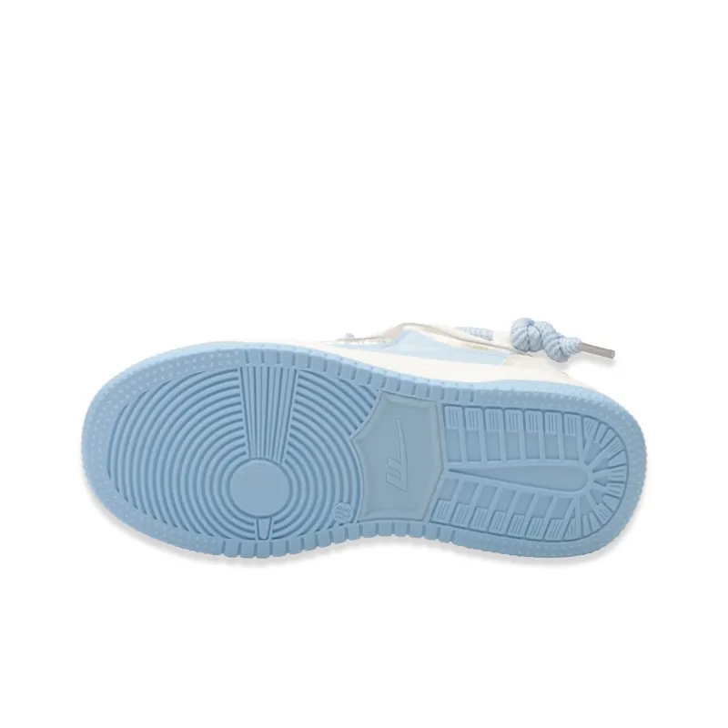 Warrior Anti Slip And Wear Resistant Lightweight Low Top Skateboard Shoes Women's Beige Blue-7