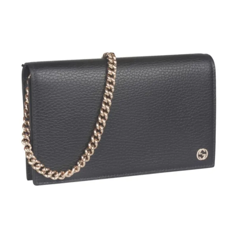 GUCCI Cow Leather Chain Bag Wallet, Shoulder Bag, Crossbody Bag Women's Black-2