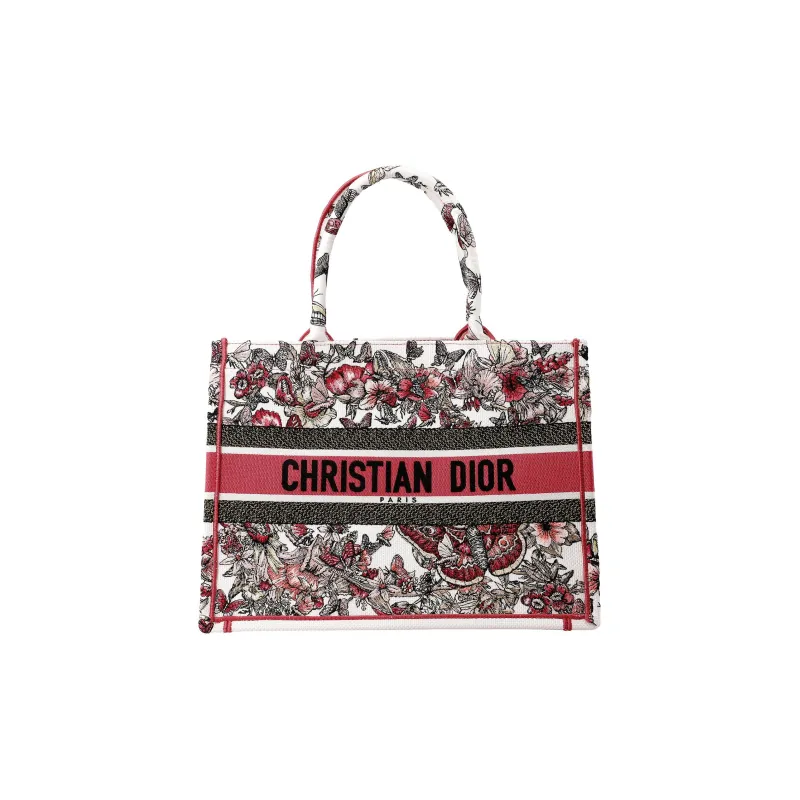 DIOR BookTote Canvas Tote Bag Shopping Bag Canvas Bag Handbags Medium Size Women's Multicolor-1