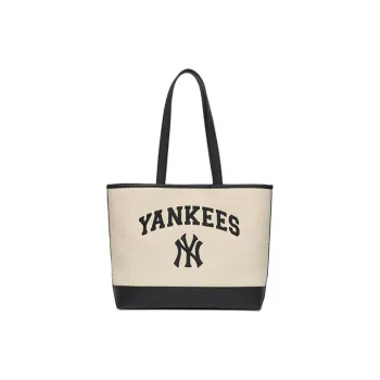 MLB Polyester Tote Bag Shopping Bag Commute Handbag Regular Unisex Black/White