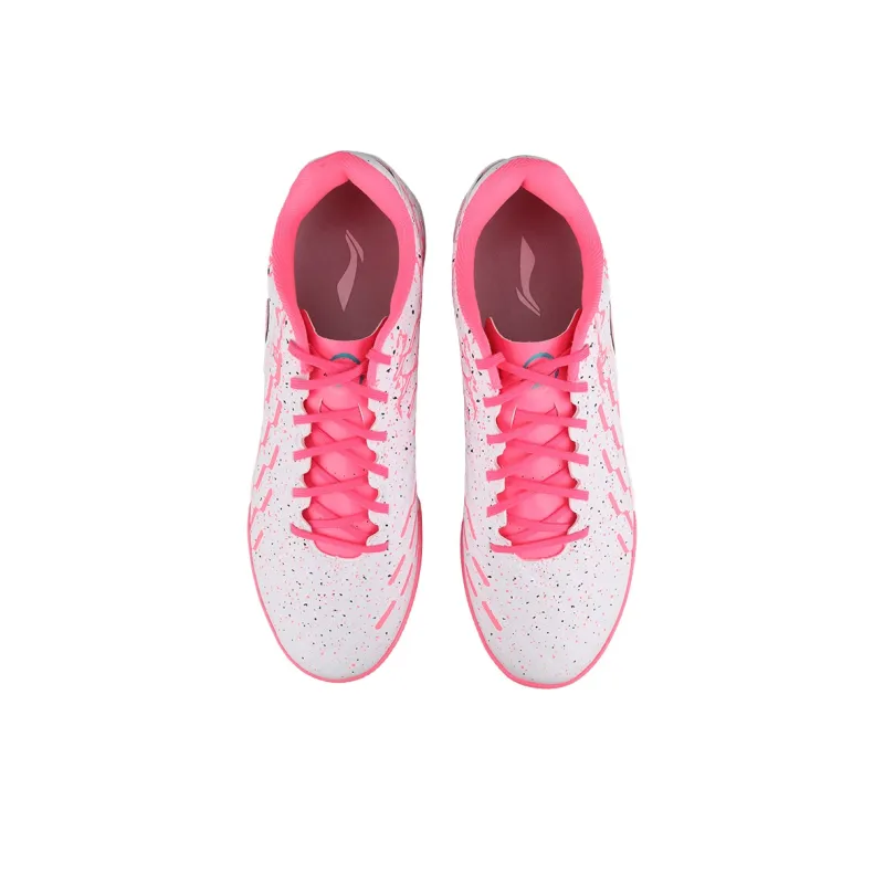 LiNing TF Rubber Broken Studs Artificial Ground Cushioning Anti Slip And Wear Resistant Soccer Shoes Men's Pink-3