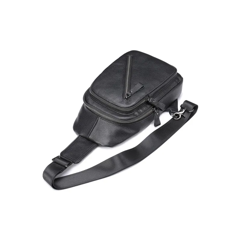 DOSRFINI Genuine Leather Sling Bag Regular Men's Black-4