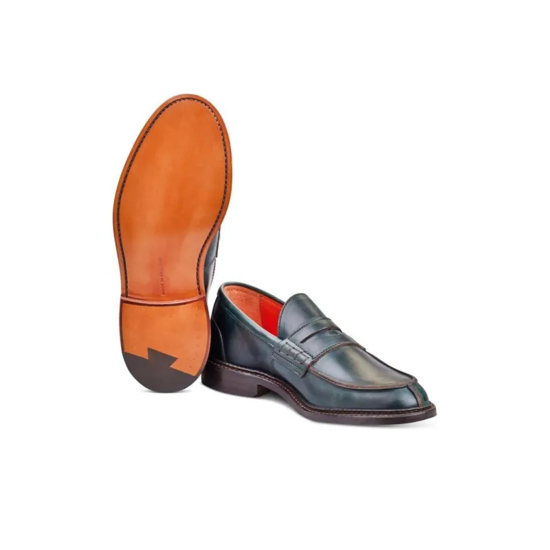 Tricker's Eva Penny Loafers Women's Green-4
