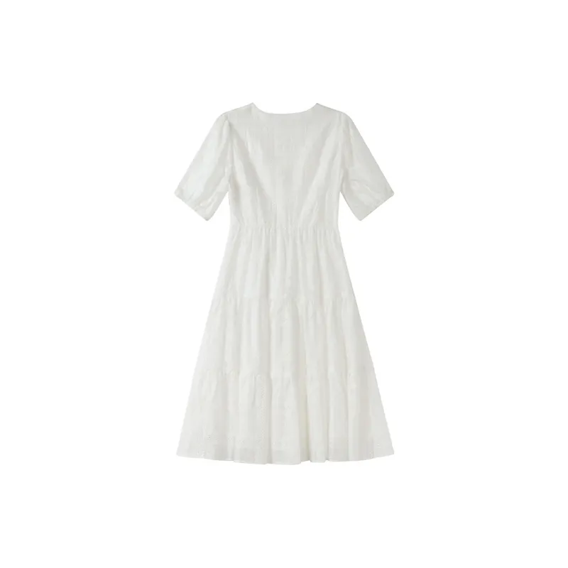 RZSE Short Sleeved Dresses Women's White-1