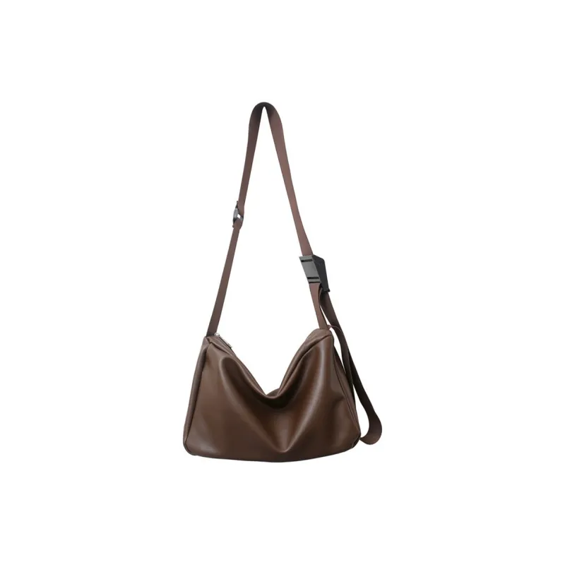 HAWA PU Casual Shoulder Bag Crossbody Bag Large Size Unisex Black/White-13