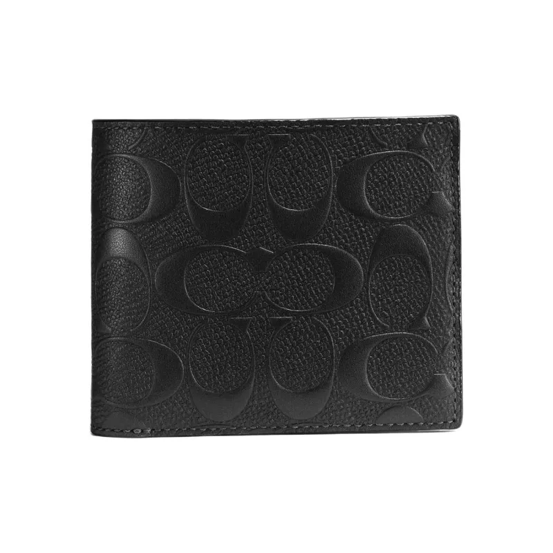 COACH 3 IN 1 Wallet Signature Leather Wallet Mini Men's Black-0