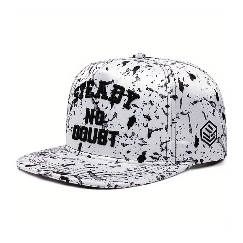 AAJF Cotton Flat Brim Camouflage Street Embroidered Letter Hip Hop Baseball Cap Unisex-1