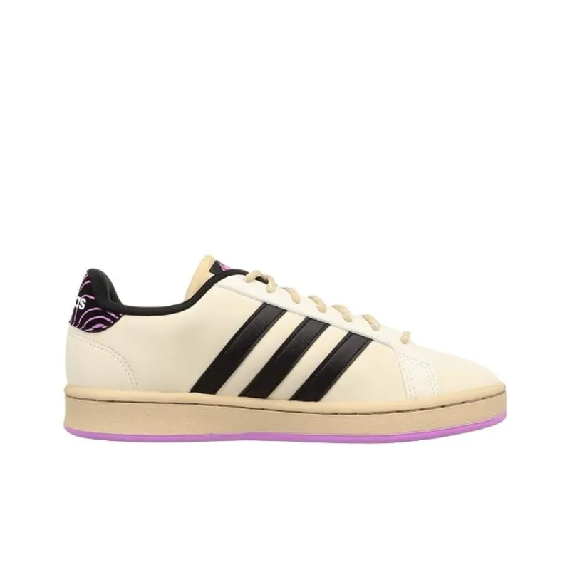 Adidas Neo Sunika Gurandokotobesu Anti-Slip Wear-Resistant Low-Top Skateboard Shoes Men's Beige Black Purple-1