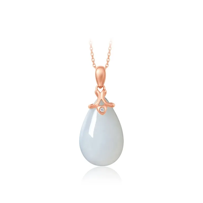 CHOW TAI FOOK Hetian Jade Pendants Women's White Jade-0