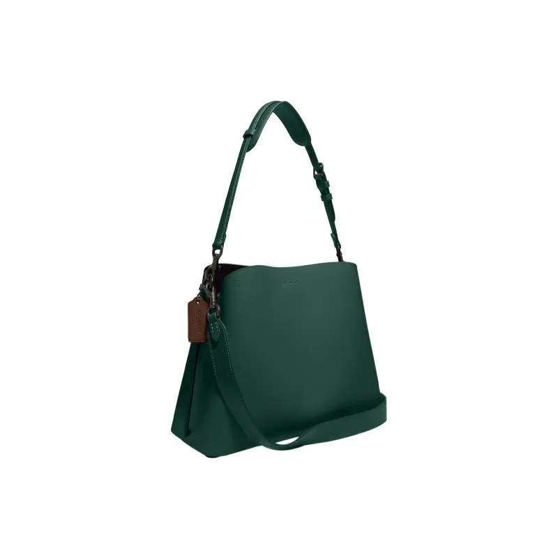 COACH Willow Glossy Pebbled Leather Portable Crossbody Bag Shoulder Bag Women's Green-1