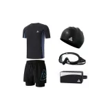 Swimsuit+Black Swim Trunks+Black Swim Goggles+Swimming Cap+Swim Bag