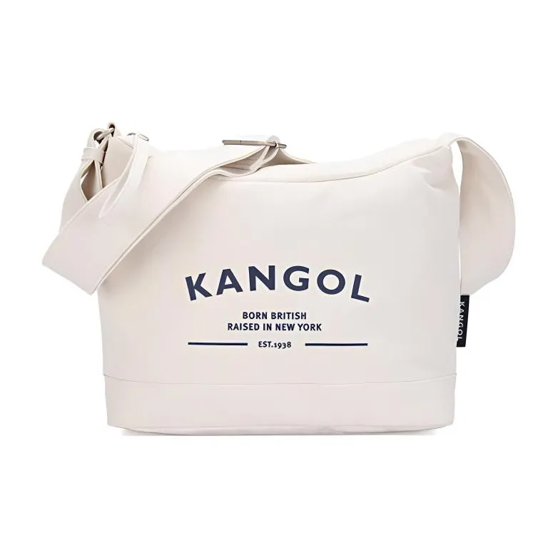 KANGOL Cotton Patchwork Canvas Canvas Bag Shoulder Bag Crossbody Bag Large Size Women's Ivory-0