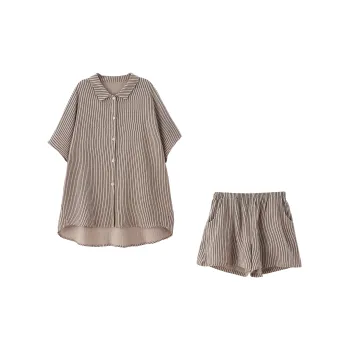 Jovini Pajama Set Women's Linen Gray
