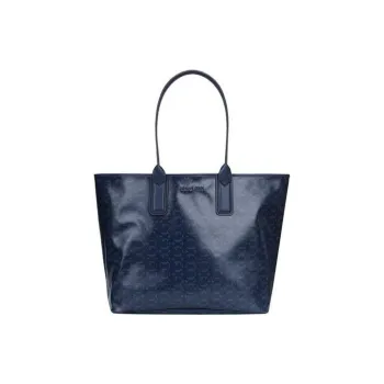MICHAEL KORS PVC With Cow Leather Tote Bag, Shopping Bag, Handbag, Shoulder Bag Women's Blue