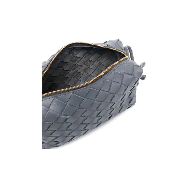 Bottega Veneta LOOP Sheepskin Camera Bag Storage Bag Handheld Shoulder Bag Mini Women's Lightning Gray-3