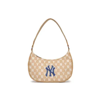 MLB Monogram Collection Artificial Leather Polyester Shoulder Bag Mahjong Pochette Women's Cream Latte