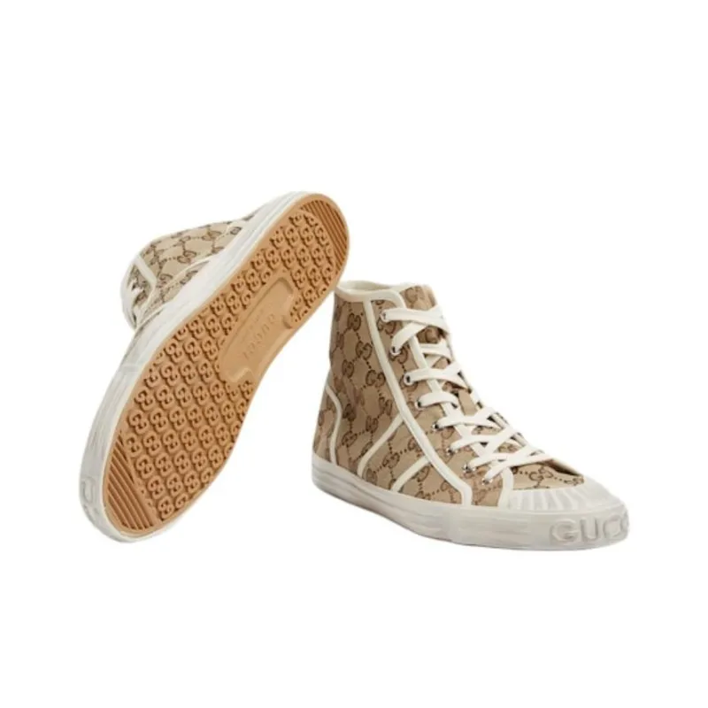 GUCCI Signature High Top 'GG Canvas Beige Ebony'-5