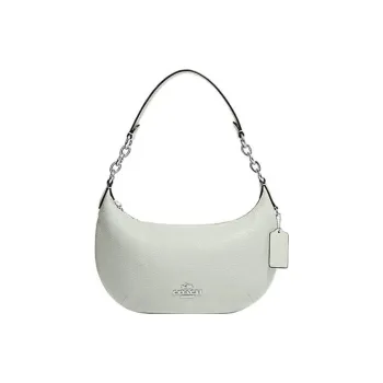 COACH Cow Leather Crescent Bag, Shoulder Bag, Handbag, Shoulder Bag Women's Light Green