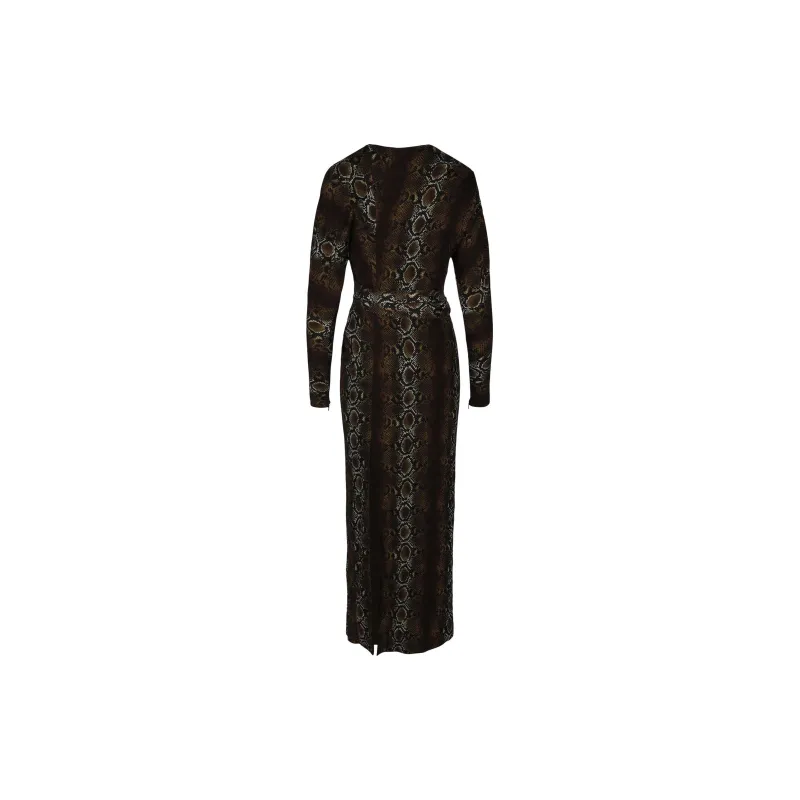 VERSACE Snake Printed Long Sleeve Dress 'Multicolor'-1