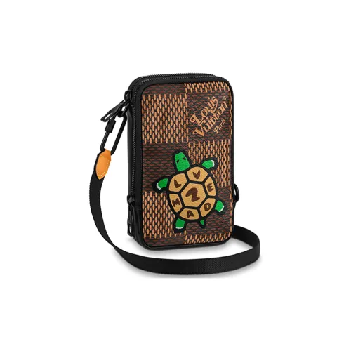 LOUIS VUITTON X NIGO Double Phone Pouch Unisex Brown