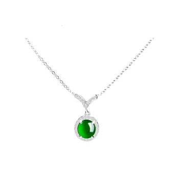 Artisan Lock Heart Jade Glutinous Jade Necklaces Women's