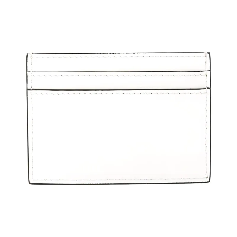 MOSCHINO Calfskin Card Holder Women's White-1