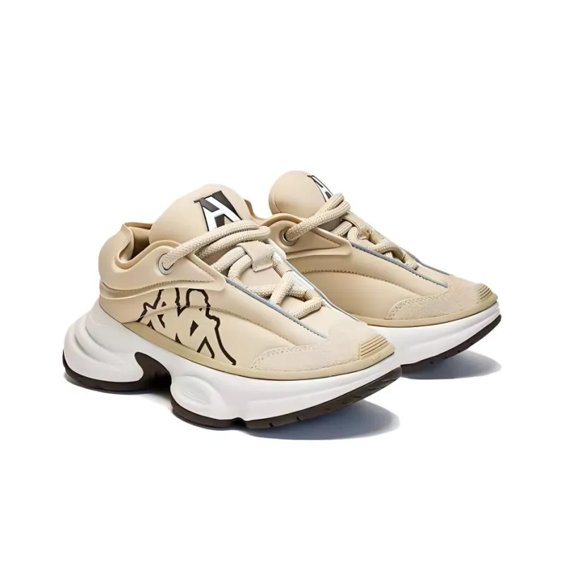 Kappa Anti Slip And Wear Resistant Height Increasing Low Top Chunky Sneakers Women's Khaki-3
